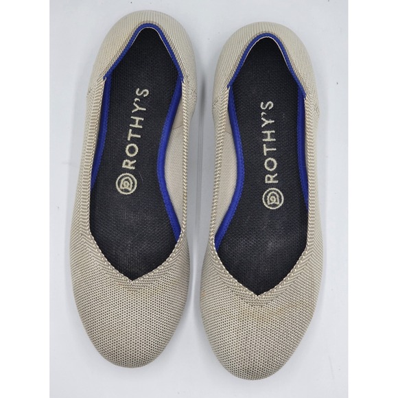 Rothy's The Flats Round Toe Beige Mist Women's Size 8.5 Comfort Ballet Flats - Picture 10 of 14